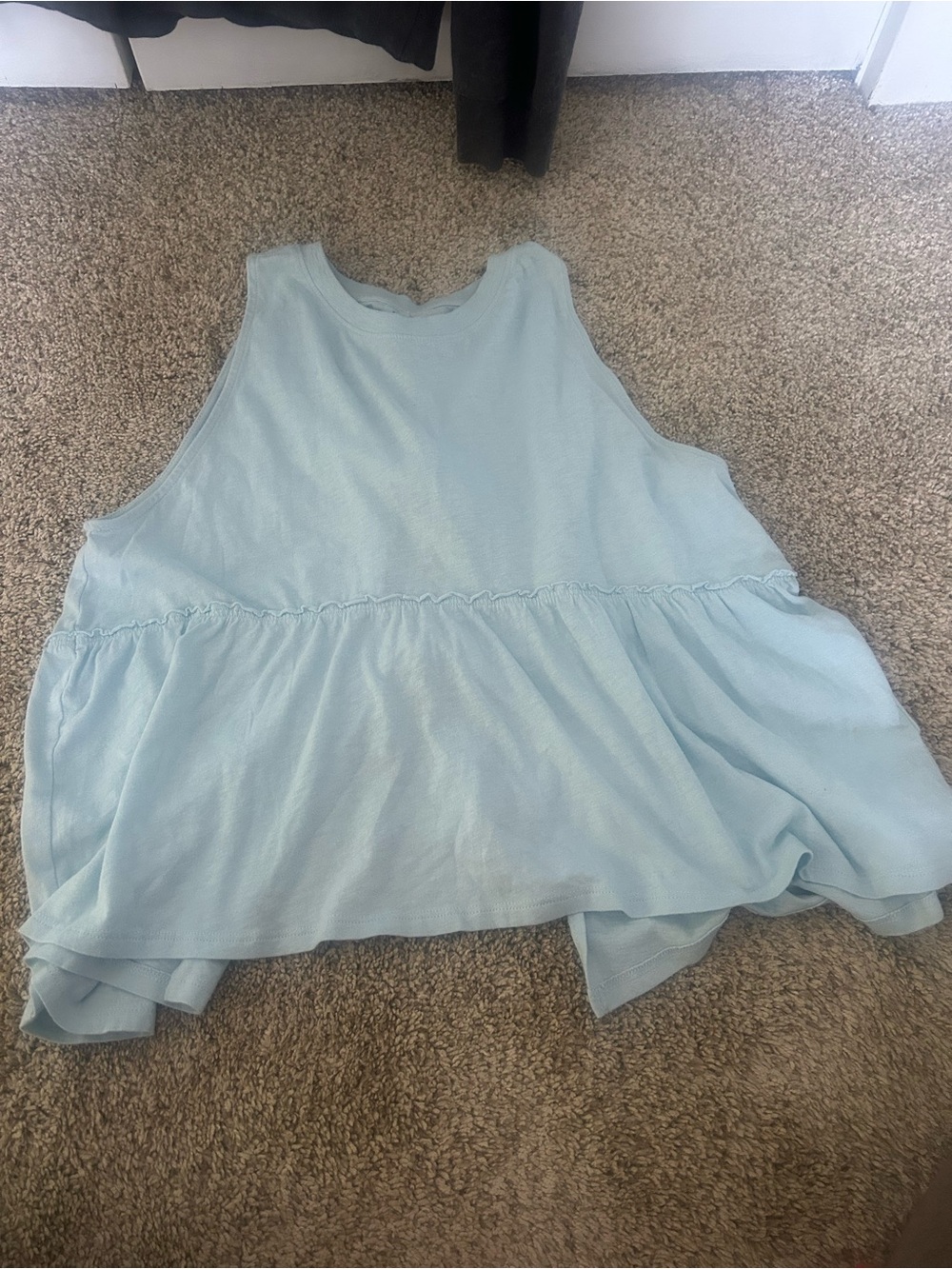 American Eagle Outfitters Light Blue Peplum Tank